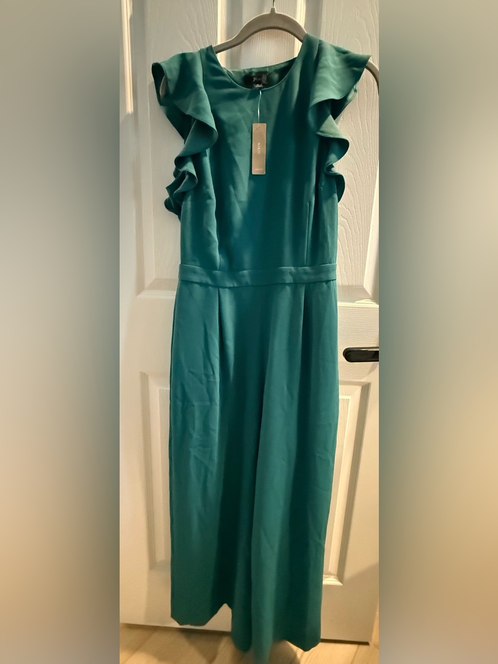 Teal Ruffle Sleeve Women's Jumpsuit